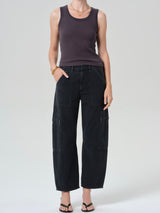 Marcelle Low Slung Easy Leg Cargo - Washed Black