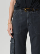 Thassos Twisted Seam Utility Pant in Washed Black