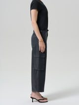 Thassos Twisted Seam Utility Pant in Washed Black