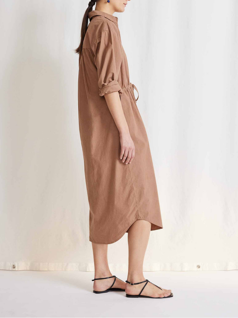 Apiece Apart Molto Shirt Dress - Deep Khaki