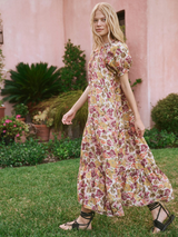 The Great Chateau Dress - Golden Lilac Flower
