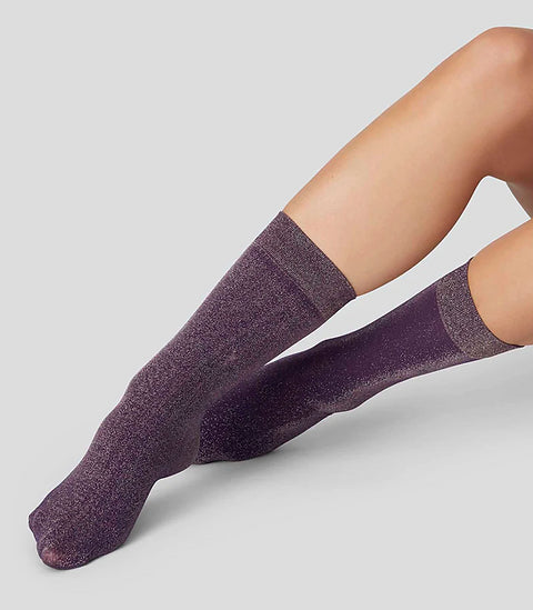 Swedish Stockings Ines Shimmery Socks - Plum