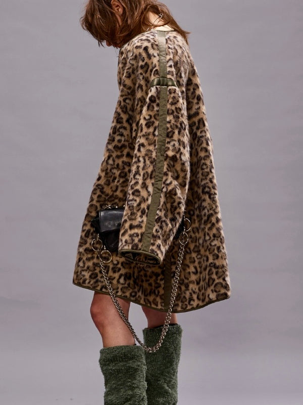 Taped Liner Coat - Wooley Leopard