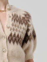 Molly Puff Sleeve Cardigan in Fairisle