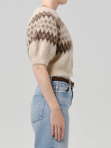 Molly Puff Sleeve Cardigan in Fairisle