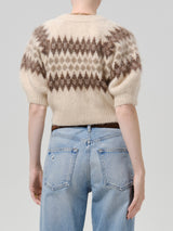 Molly Puff Sleeve Cardigan in Fairisle