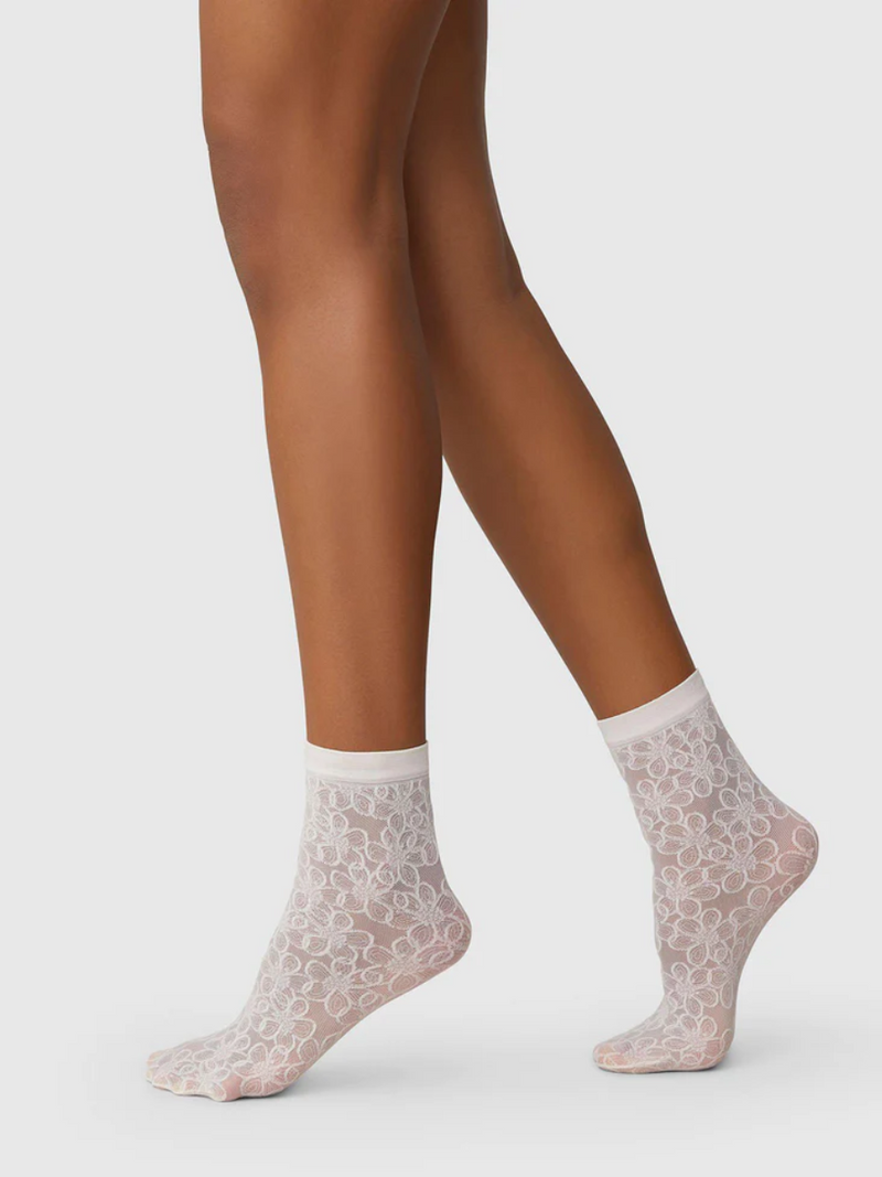 Swedish Stockings Maja Flower Socks - Ivory