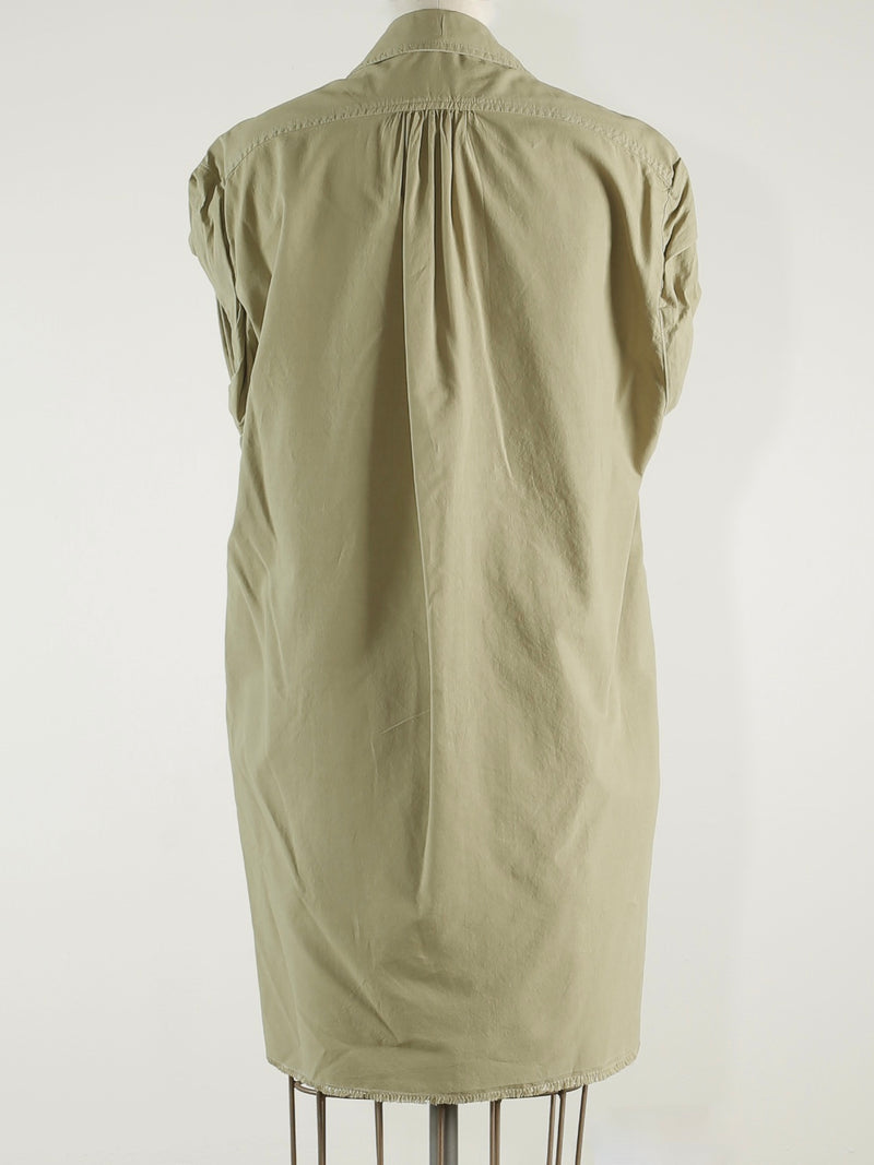 Derek Roll Sleeve Shirt Dress in Paperweight Cotton - Camp *Final Sale*