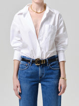 Thea Boyfriend Shirt in White
