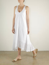 Dahlia Trapeze Dress in Gossamer Check - White