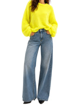 Rosie Mohair Knit Pullover - Neon Yellow