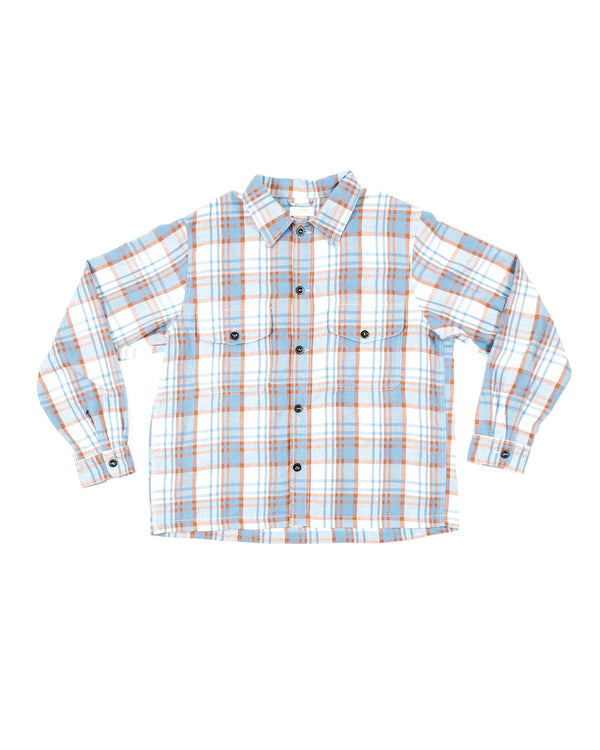 Bucky Flannel Overshirt - Blue Tan