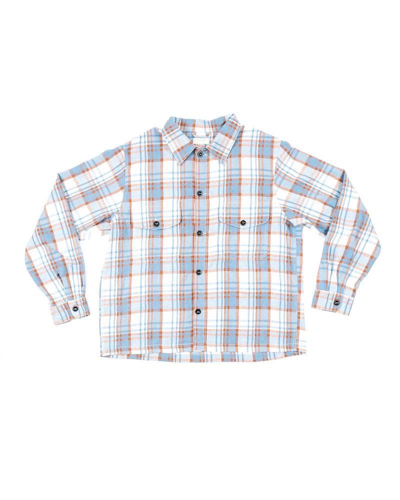 Bucky Flannel Overshirt - Blue Tan