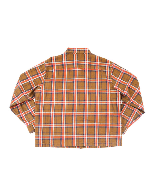Bucky Flannel Overshirt - Brown/Orange