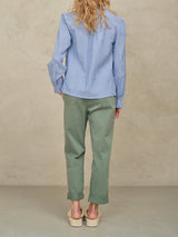 Chrissie Long Sleeve Top - Blue Stripe