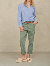 Chrissie Long Sleeve Top - Blue Stripe