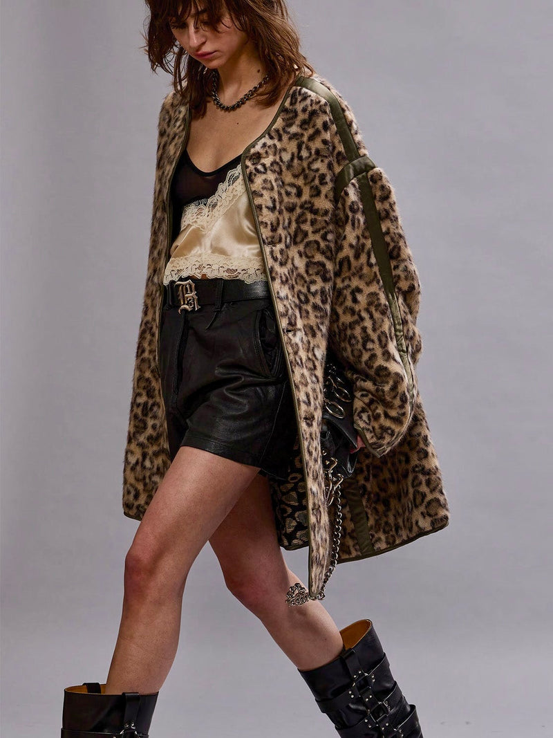 Taped Liner Coat - Wooley Leopard