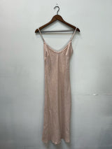 Farrah Slip Dress in French Linen - Nude