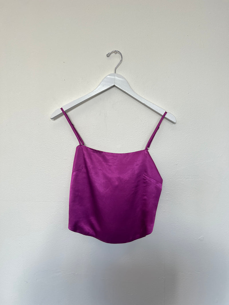 Georgia Top in Vintage Satin - Magenta