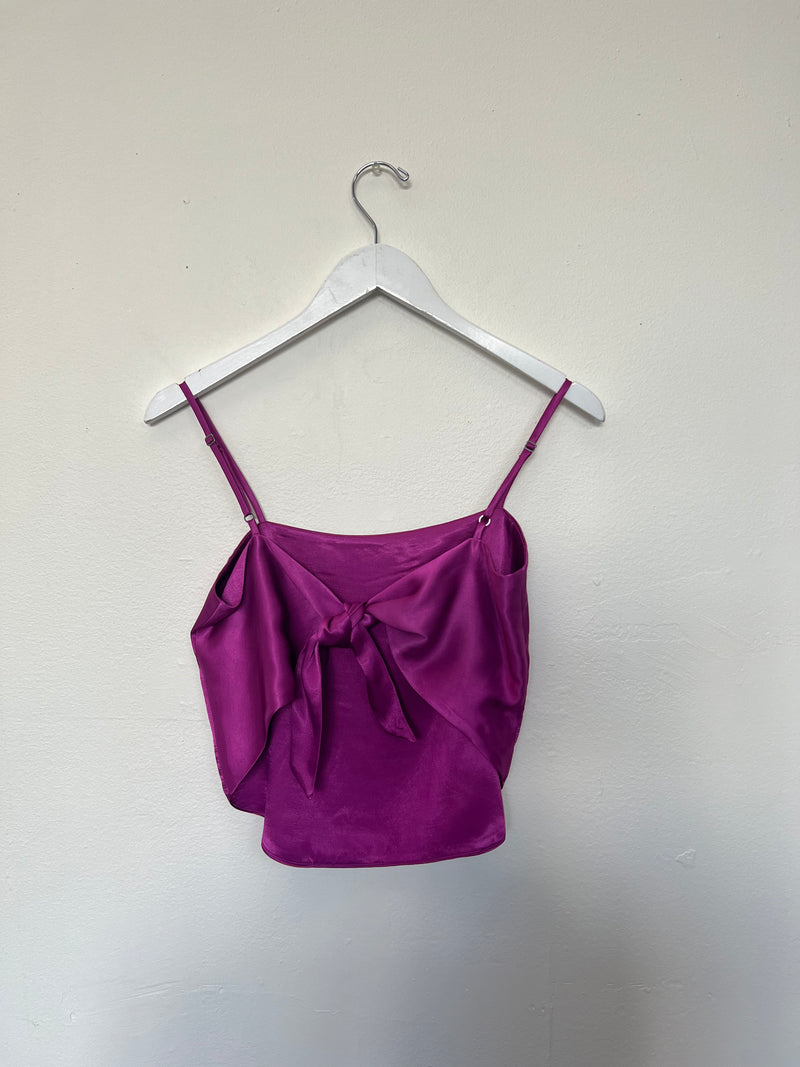 Georgia Top in Vintage Satin - Magenta