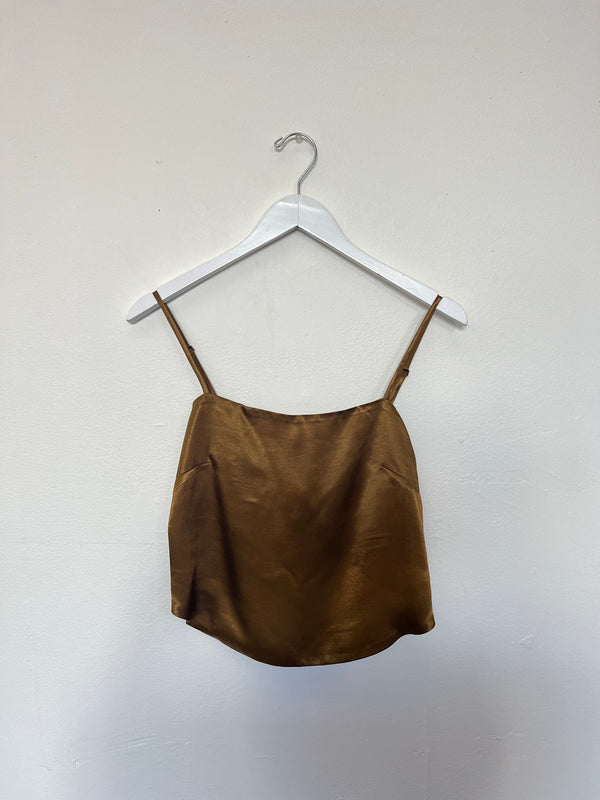 Georgia Top in Vintage Satin - Tannin