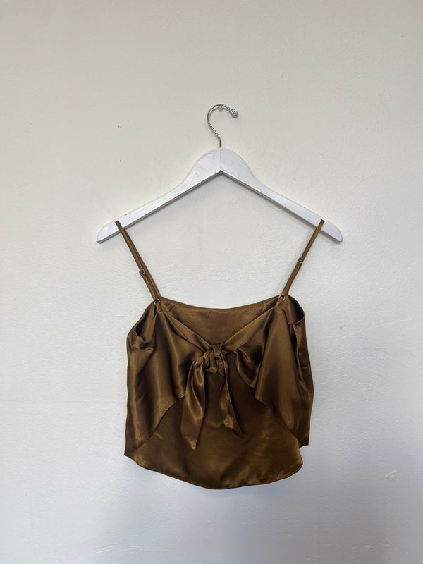 Georgia Top in Vintage Satin - Tannin