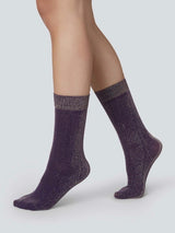 Swedish Stockings Ines Shimmery Socks - Plum