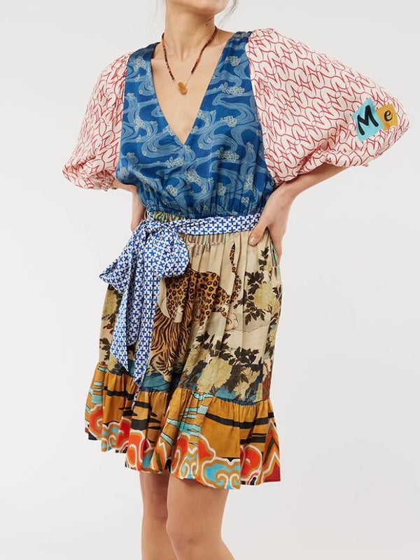 Alina Belted Dress - Oriental