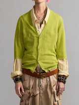 Elbow Sleeve Split Hem Cardigan