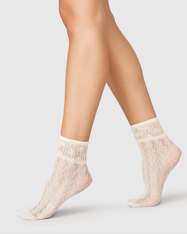 Swedish Stockings Erica Crochet Socks - Ivory