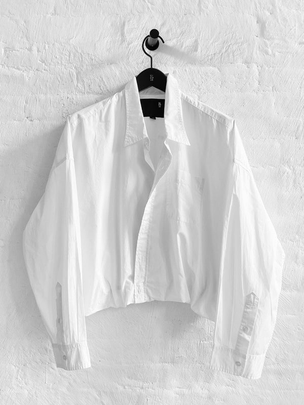 Crossover Bubble Shirt - White