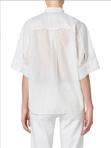 Claire Shirt with Lace Insert in White