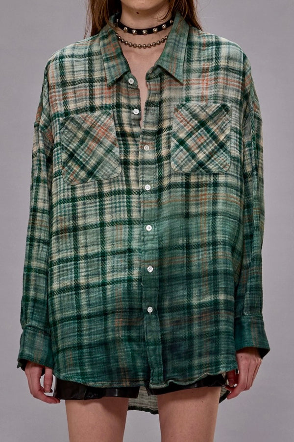 フーディーチェックシャツTRIFLE R13 Oxford Drop Neck Shirt | Guild LA – GUILD