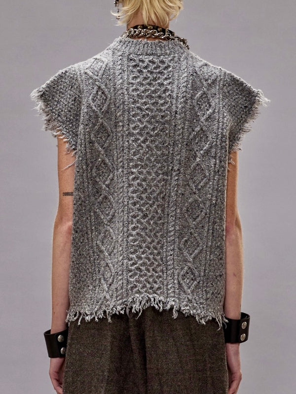 Boyfriend Cable Sweater Vest
