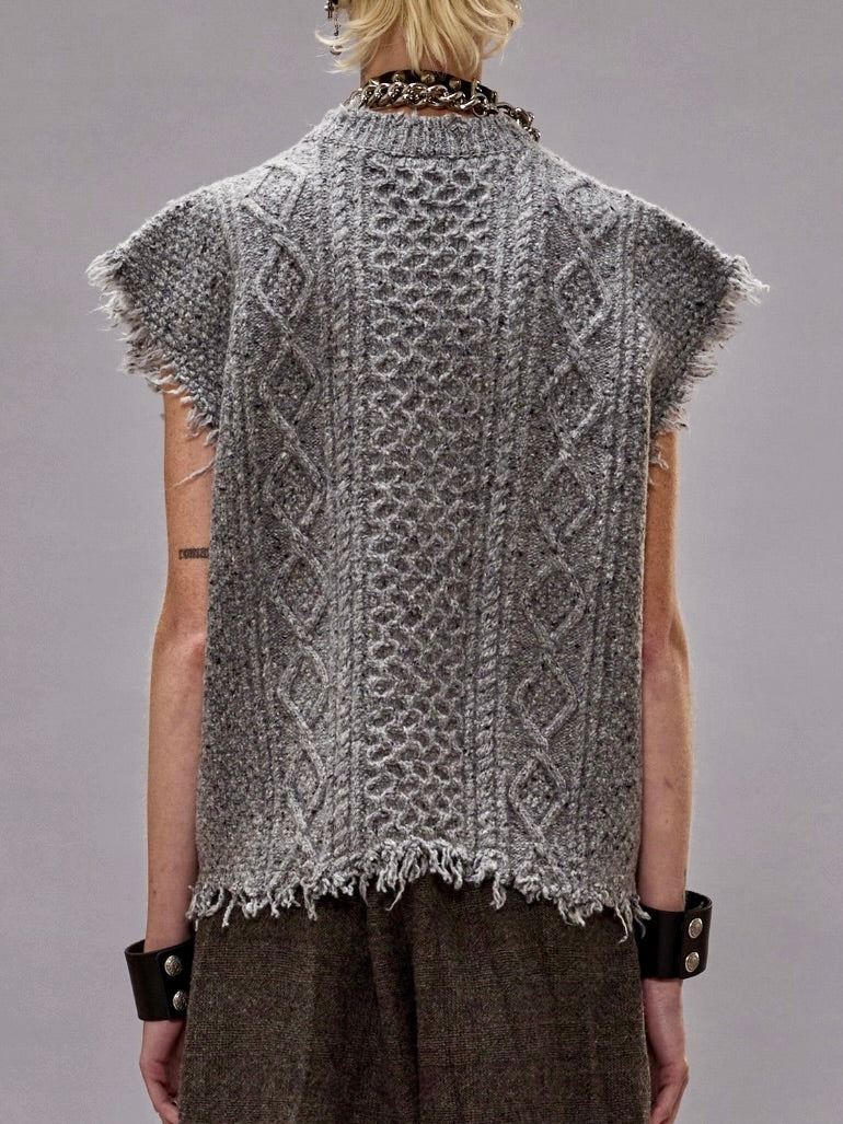 Boyfriend Cable Sweater Vest