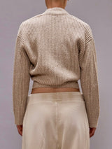 Split Hem Ribbed Cardigan
