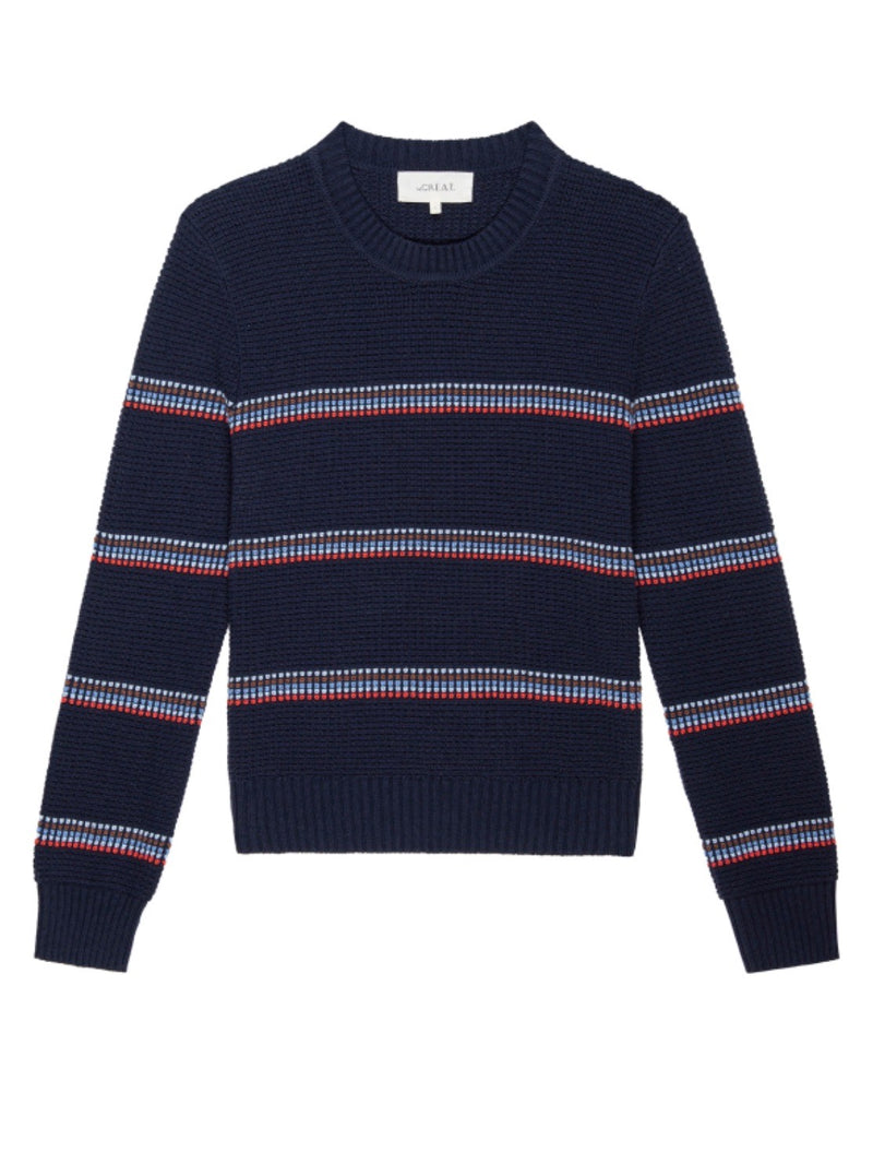 The Shrunken Pullover - Navy Ribbon Stripe