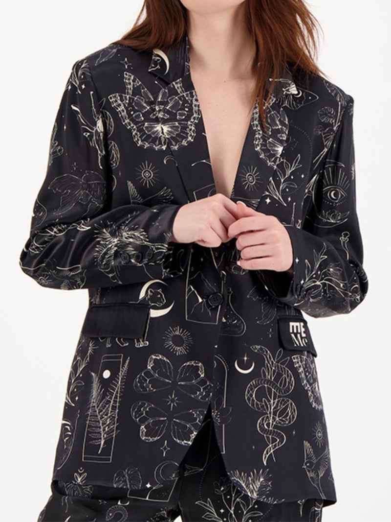 Molly Printed Blazer - Black Magic