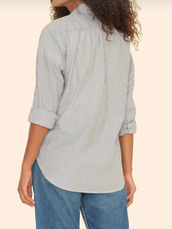 Beau Shirt - Sage and White Stripe