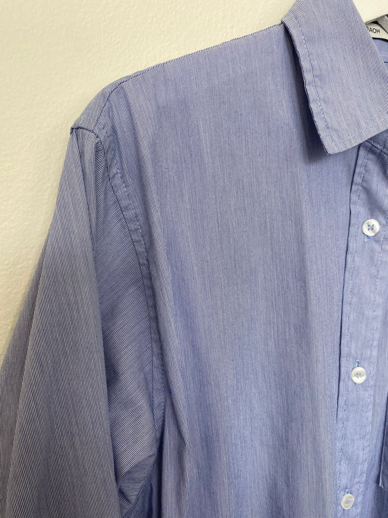 Jessie Shirt in Poplin Micro Stripe - Blue