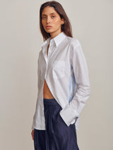 Sena Shirt in Marbella Poplin - White