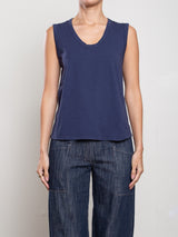 Muscle Shell in Supima Slub - Blueberry