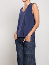 Muscle Shell in Supima Slub - Blueberry