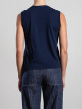 Ava Crop Tank in Supima Slub - Midnight