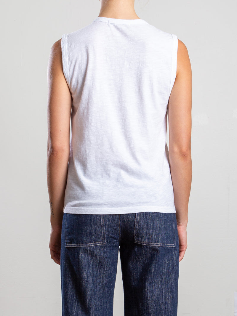Muscle Shell in Supima Slub - White