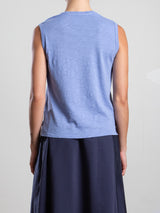 Ava Crop Tank in Supima Slub - Blue Jay