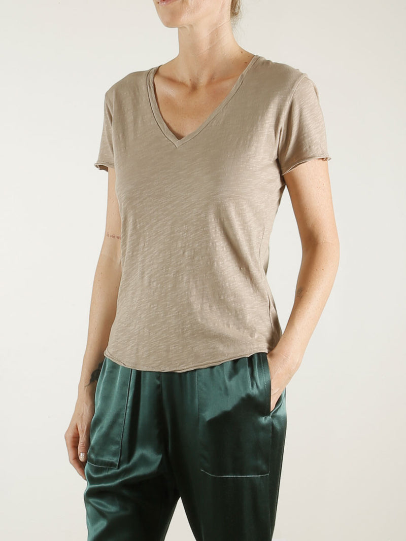 Classic V-Neck Tee in Supima Slub - Foundation