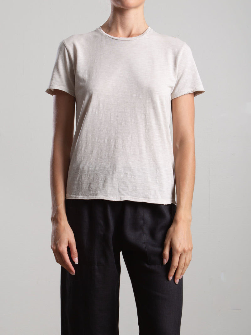Classic Crewneck Tee in Supima Slub - Cement