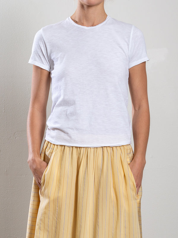 Classic Crewneck Tee in Supima Slub - White