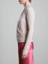 Lana Wrap Top in Cashmere Jersey - Nude